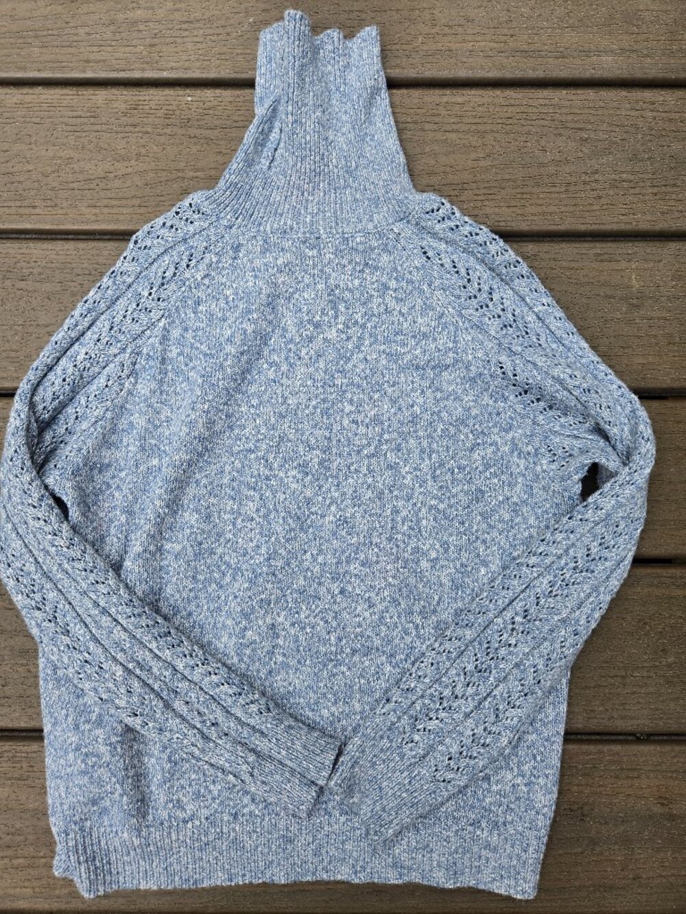 Light blue and white turtleneck sweater, size medium